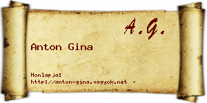 Anton Gina névjegykártya